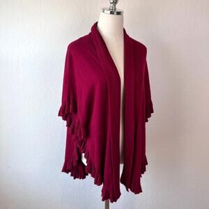 Vintage Y2K Red Rauna Poncho Sweater size Medium Dark Coquette Horror Game M